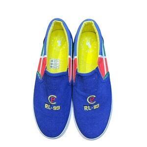 Polo Ralph Lauren Shoes Mens Size 6 Multicolor Canvas Slip On RL-93 Casual